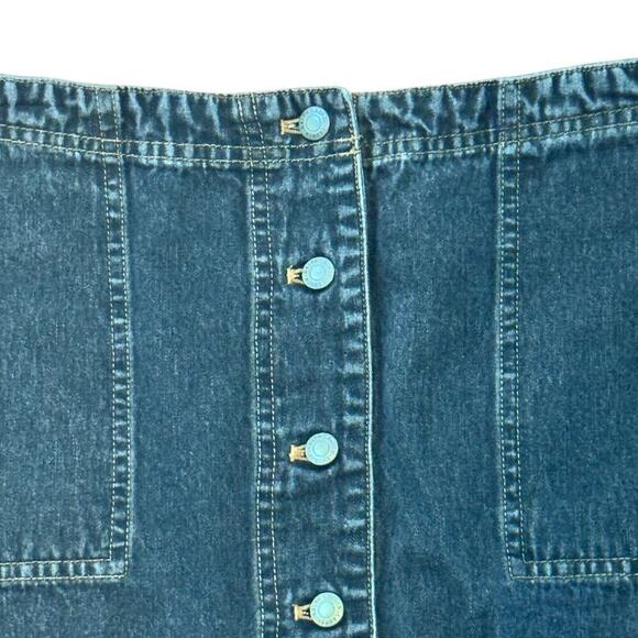 LAUREN JEANS CO. Ralph Lauren Button Front Black Wash Denim Mini Skirt Sz 10P - Picture 3 of 11